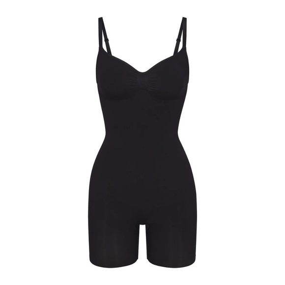 NWT SKIMS Seamless Sculpt Mid Thigh Bodysuit Small Onyx - Picture 2 of 10